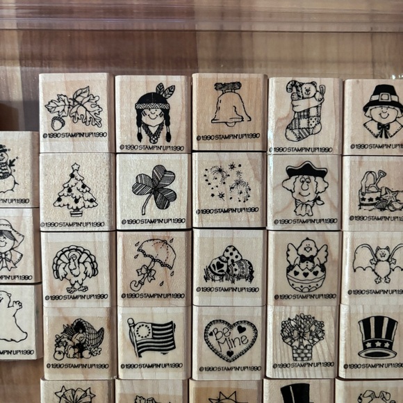 Stampin Up Year Round Fun 28pc Rubber Stamp Set Small Holiday Stamps plus 2 - Picture 4 of 6